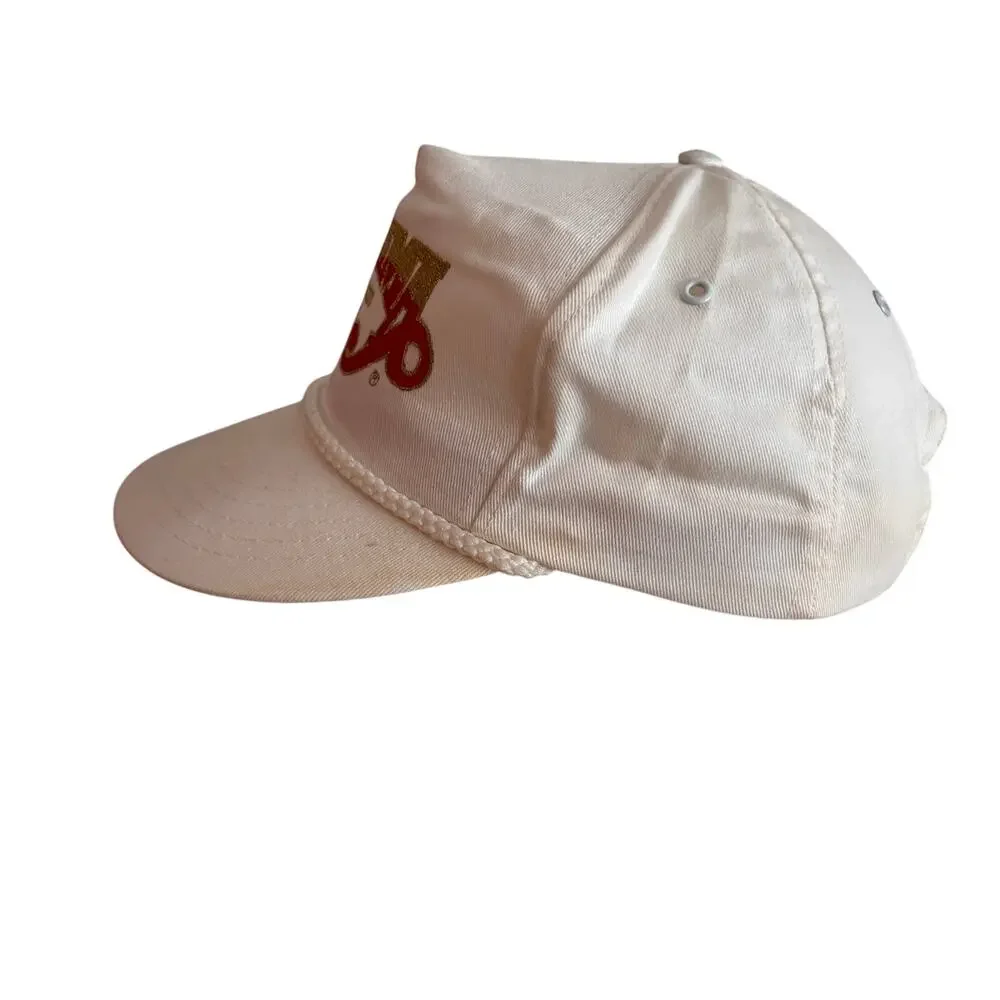 Vtg 80s ALABAMA Trucker Hat American Pride Strapback Cap White Red Gold Country